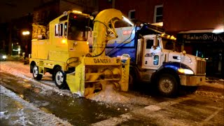 LOUD SNOWBLOWER WITH DETROIT DIESEL  SNOW REMOVAL AT NIGHT [upl. by Bruno]