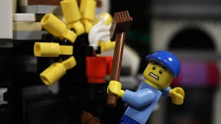 LEGO Handyman Falls off Ladder  Lego stop motion [upl. by Nnylekoorb]