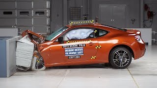 2013 Scion FRS moderate overlap IIHS crash test [upl. by Ingham]