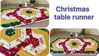 Make a Christmas Table Runner Quilted Table Runner Tutorial [upl. by Nnylecoj679]