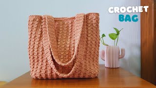 Really Easy Crochet Tote Bag  Crochet Shoulder Bag Super Neat  ViVi Berry Crochet [upl. by Rehportsirhc]