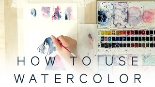 HOW TO USE WATERCOLOR  Introduction Tutorial [upl. by Teyut893]