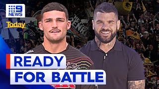 Nathan Cleary and Adam Reynolds ready to battle in the NRL Grand Final  9 News Australia [upl. by Irrac]