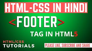 Footer tag in html  html tags  footer  html tutorials in hindi  web development  html5 [upl. by Koerner]