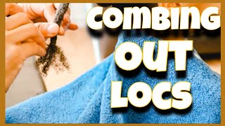 COMB OUT LOCS IN 20 MINUTES WITHOUT CUTTING YOUR HAIR LOC TUTORIAL [upl. by Sesilu]