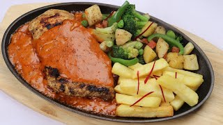 Chicken SteakChicken SizzlerQuick And Easy Recipe By Recipes Of The World [upl. by Kory]