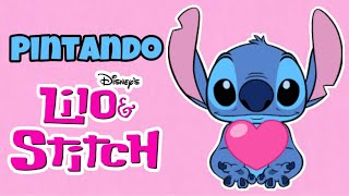 Stitch do desenho animado infantil LILO amp STITCH Family Disney pintando brincadeiras pra crianças [upl. by Annor]