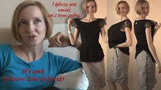 Zrób to sama czyli jak zwęzić bluzkę DIY how to take in a blouse [upl. by Kania]