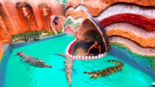 Unbelievable Build Swimming Pool Water Slide Crocodile Around The Secret Underground House [upl. by Yeniar]