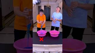 Pouring water challenge so exciting who is the unlucky one FunnyFamily PartyGames [upl. by Iturk]