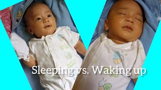 My one month old baby activitiessleeping vs waking upso cutethirtynineyearoldmomRIRI [upl. by Therron]