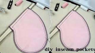 Diy  how to sew inseam pockets sewinghacks [upl. by Haila]