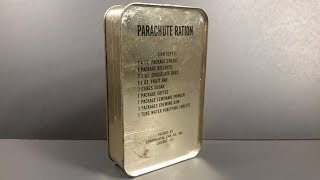 1943 AAF Parachute Ration Survival MRE Review Meal Ready to Eat Tasting Test Oldest Emergency Food K [upl. by Immat]