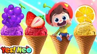 Fruit Ice Cream Song  Ten Little Fruits Song  Learn Numbers  Nursery Rhyme amp Kids Song  Yes Neo [upl. by Adnohsek]