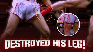 HOW TO DESTROY A LEG WITH LOW KICKS  Rajadamnern World Series [upl. by Marne]