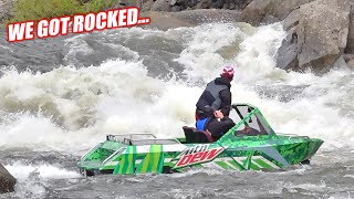 I Almost Sank My Supercharged Mini Jet Boat In One Of Idaho’s Most Legendary Rapids [upl. by Akimrej435]