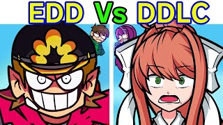 Friday Night Funkin DDLC VS EDDSWORLD  Fandom Fracture FNF Mod Triple Trouble RemixEddMonika [upl. by Ahsaetan]