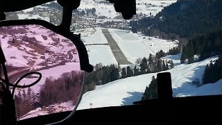 Falcon 7X Landing at SaanenGstaad Airport [upl. by Nauqaj]