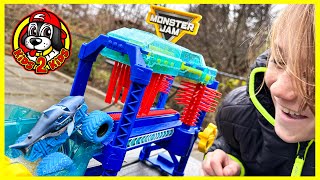 Monster Jam MEGALODON MONSTER WASH💧Color Change WATER COMPILATION [upl. by Fawna]