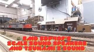 HO Scale Amtrak EMD SDP40FS With Tsunami 2 And Scale Sound Speakers [upl. by Bradan]