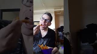 Eating Taco Bell Nacho Fries With Nacho Sauce [upl. by Clayborne47]