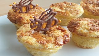 German Bienenstich Bee sting Cupcake کیک آلمانی نیش زنبور عسل [upl. by Zilada380]