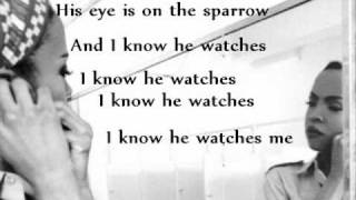 His Eye Is On The Sparrow Instrumental with lyrics [upl. by Nyssa]