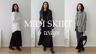 HOW TO STYLE MIDI SKIRT Capsule Wardrobe slowfashion [upl. by Omiseno]