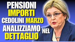 PENSIONI DETTAGLI IMPORTI CEDOLINI MARZO ANALIZZIAMOLI NEL DETTAGLIO [upl. by Dagley]