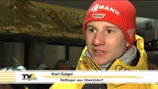 Feiern und Fliegen Skispringer auf dem Winterfest in Oberstdorf [upl. by Torie]