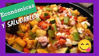 CALABACITAS A LA MEXICANA con jamón y queso 🥒🍅🧅 [upl. by Bogart]