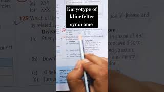 NEET 🤔🤔🤔 klinefelter syndrome karyotype youtubeshort neet biologybook [upl. by Wootan999]