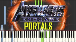 Portals  Avengers Endgame Synthesia Piano Tutorial [upl. by Nakada249]