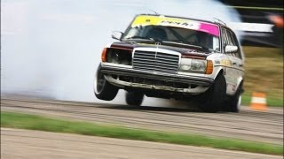 Legendary Diesel Mercedes W123  SCANIA turbine  Eastern European Drift Championship [upl. by Jehiah]