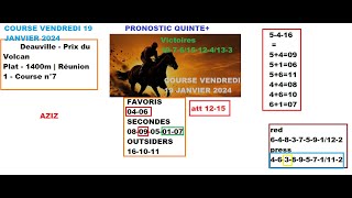 pronostic Quinté 190124 [upl. by Wetzell18]