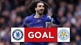 GOAL  Marc Cucurella  Chelsea 10 Leicester City  Quarterfinal  Emirates FA Cup 202324 [upl. by Iseabal]