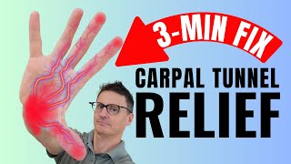 How to Relieve Carpal Tunnel Pain in 3 Minutes  Best Carpal Tunnel Wrist Exercises [upl. by Ardell]