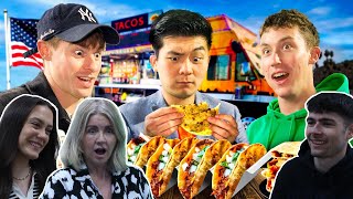 BRITISH FAMILY REACTS  Jolly  Brits Try LA Street Tacos For The First Time [upl. by Viking]