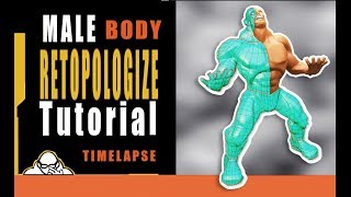 Time Lapse Video Blender 28 Male Body Retopology Tutorial [upl. by Krispin231]