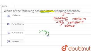 Which of the following has minimum stopping potential [upl. by Naihs]