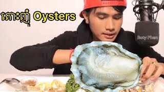 ញុំ Oysters ទាំងអស់គ្នា  ASMR  Eating Raw Oysters [upl. by Anselmo]