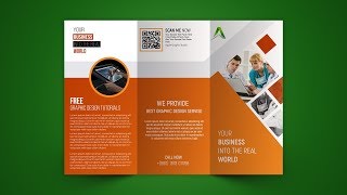 Business Tri fold Brochure Design  Photoshop Tutorial [upl. by Winchell]