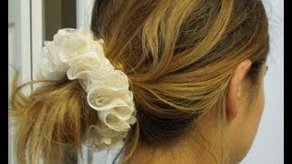 Lace Hair Scrunchie Pony Tail Holder Sewing Tutorial [upl. by Elime]