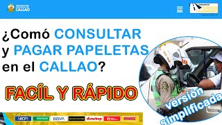 Como CONSULTAR Y PAGAR PAPELETAS del CALLAO  PNP  Version simplificada [upl. by Fionnula931]