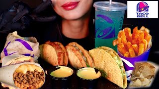 Mukbang TACO BELLCheesy ChalupasBeef BurritoNacho FriesCheese sauce EATING ASMR [upl. by Strohbehn838]