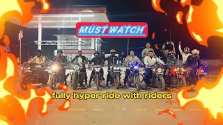 10 new riders  sunday ride  close calls💀  fully hyper ride🗿 crash ho gya 🤡 100 speed 😈 [upl. by Strage]