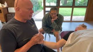 Hand reflexology massage using tools part 4 Brandon massaging Jim in Sydney [upl. by Ginger]