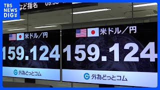 【速報】円相場1ドル＝159円台に 為替介入あった4月末以来 約2か月ぶりの円安水準｜TBS NEWS DIG [upl. by Urbani]