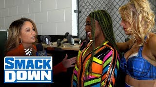 Naomi amp Lacey Evans happy to team up against Bayley amp Banks SmackDown Exclusive Feb 28 202 [upl. by Oinoitna86]