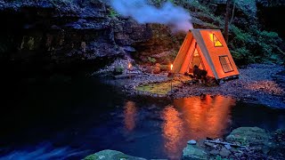 3 Days SOLO CAMPING In RAIN Forest  BUSHCRAFT Tent Shelter  FISH COOKING  Survival Skills  ASMR [upl. by Nowed891]